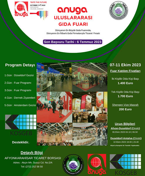 Anuga 2023 Uluslararası Gıda Fuarı